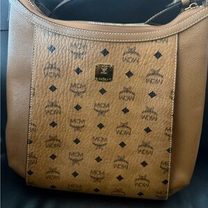 MCM Cognac Visetos Hobo Bag